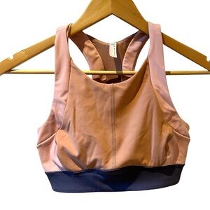 Free People Topaz Color Block Crop Sports Bra‎ Top Shadow Coxed Combo Size XS
